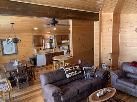 Looking into the kitchen/dining area from living room
