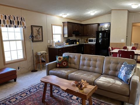 View of kitchen from living area