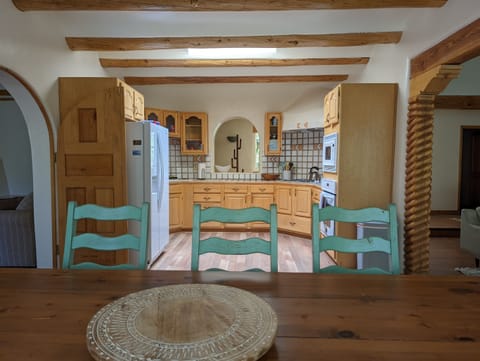 View from dining room to kitchen