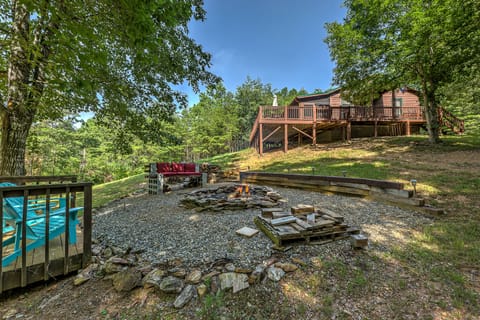 Warm up or grill up beside the oversized fire pit. S'mores sticks included :) 