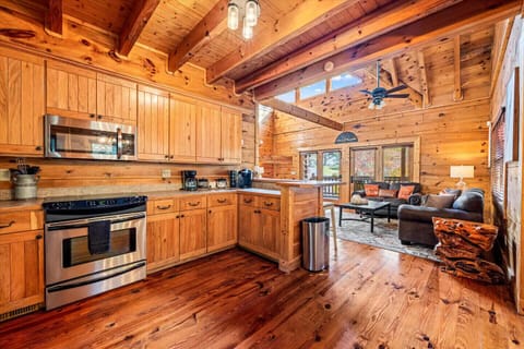 Open kitchen and living space perfect for family time together