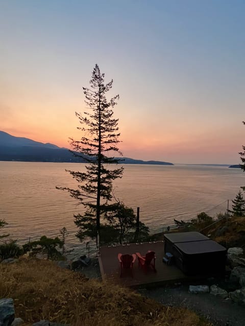 Hot tub deck at sunrise