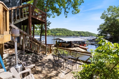 Beautiful deck views with great space for lounging or dining while looking over the lake.