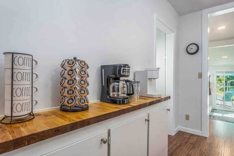 Stocked Coffee bar in kitchen