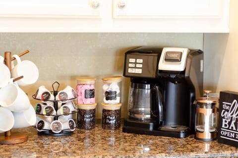 Sample our fully stocked  coffee bar and have your choice of a K-Cup, french press or drip coffee