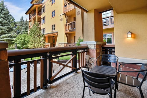 Private patio with seating