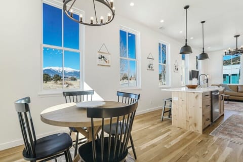 Circle around the table for a game of cards or casual conversation after a long day of hiking!