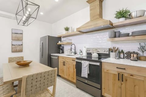 Brand new and fully stocked kitchen for all your meals and snacks in between!