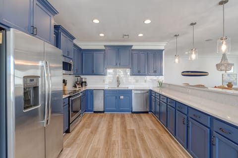 The large fridge can fit everything your group needs.