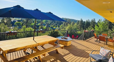 Enjoy the best views of the RrY with our brand new large patio table!