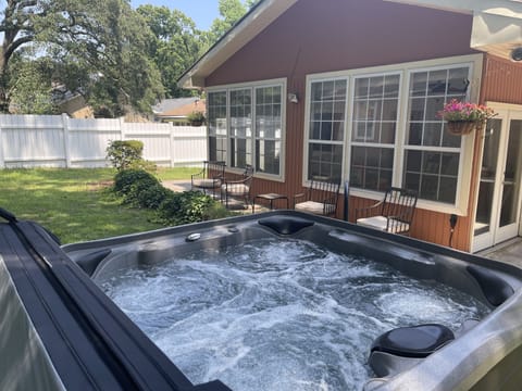 6 person hot tub, very popular with our guests