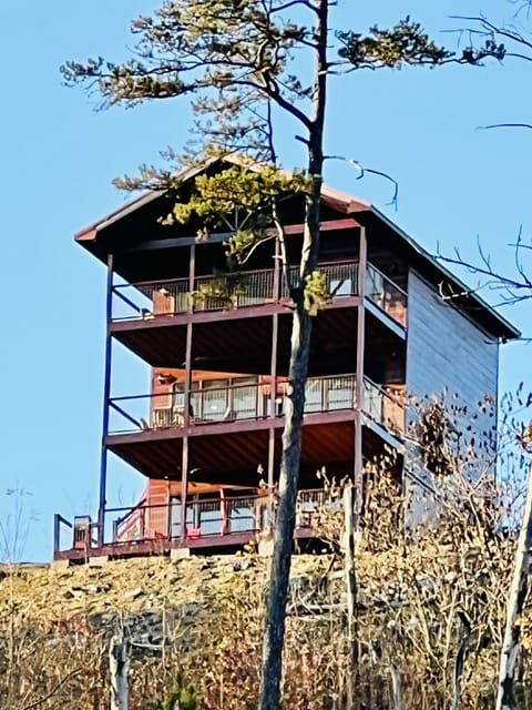 View from the Spur. Three levels each with its own covered deck.
