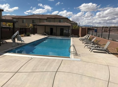 Lots of lawn chairs for sunning