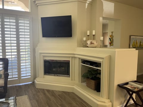 Living room Fireplace and TV