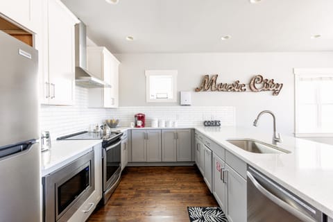 A fully equipped, clean, and spacious kitchen!