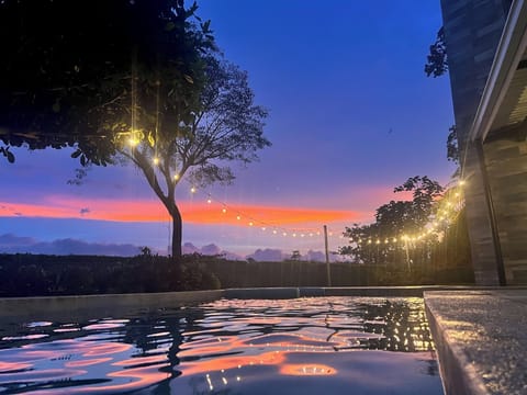 Sunset from the private pool at the house.