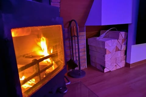 Kamin inkl Kaminholz im Ferienhaus