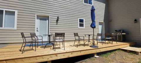 Private Deck with Natural Gas Grill and Patio Furniture (seasonal).