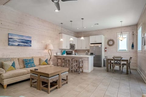 Fully equipped minimalistic living room.