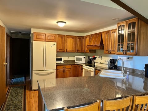 Kitchen is well outfitted. 