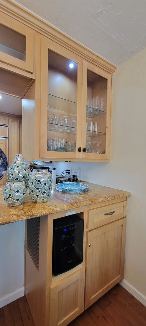 small wine cooler and cabinet for glasses