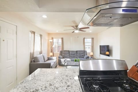 View from our kitchen to the living room.