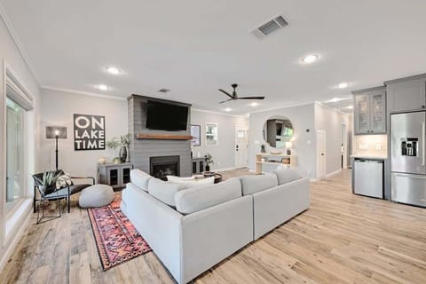 Sit back and watch your favorite movie on the flat screen TV