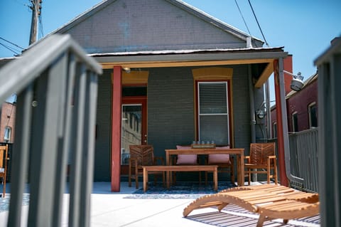 Back of the building with large back deck.