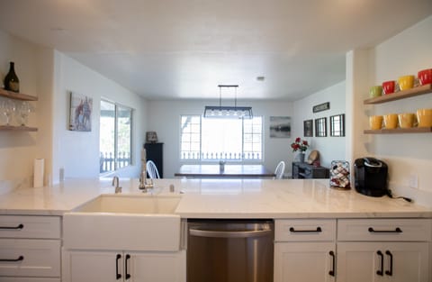 Newly remodeled kitchen with beautiful view of Boulder Bay