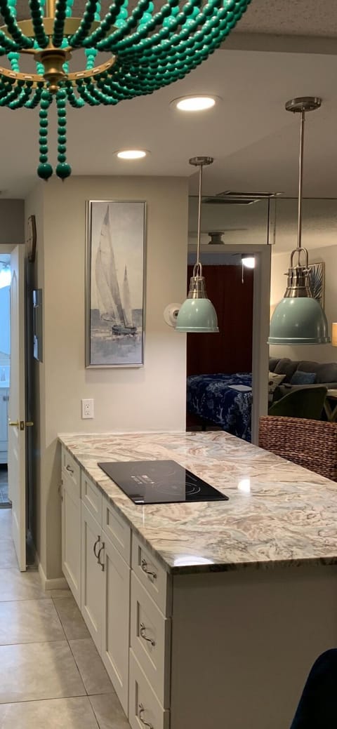 Kitchen counter with stove