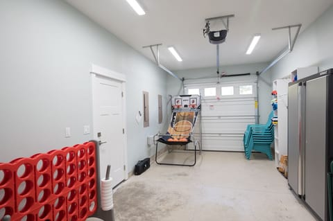 Garage w/ games to enjoy, Adirondack chairs .