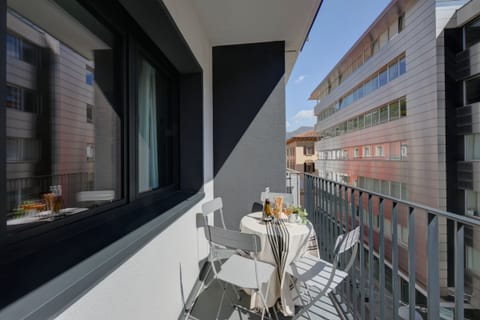 Balcony with small table