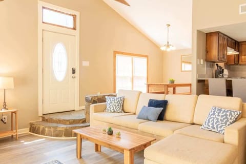 View of the living room and entry door