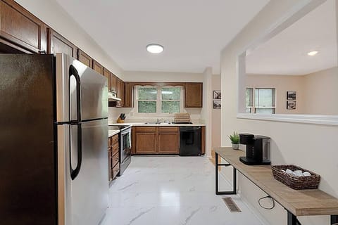 Kitchen with Stainless Steel Appliances and Coffee bar featuring a Keurig