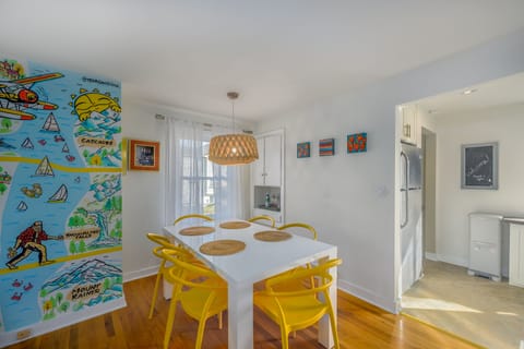 Enjoy peaceful meals in the serene ambiance of the dining room table.