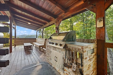 Natural Gas Grill under covered porch
