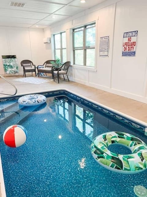 Next to the living room is the 8 x 16 foot pool 3 feet deep heated to 84 degrees