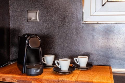 Details of the coffee station on the kitchen area