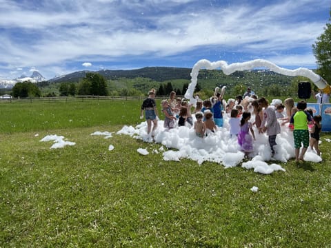 The Alta library has fun activities all summer long. This was the foam party.