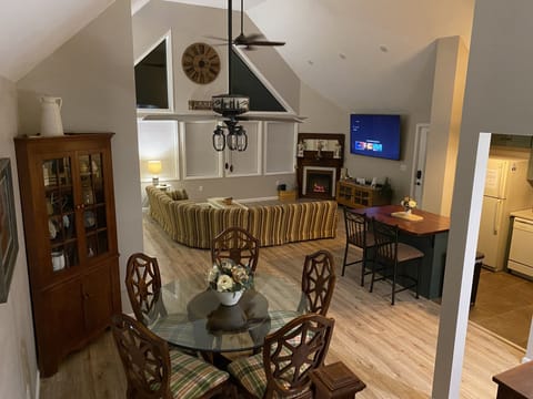 View off the steps at the dining and living rooms