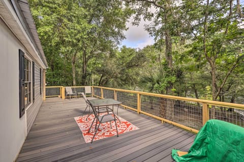 Private Deck | Covered Patio w/ Grill | Suwannee River Views & Access