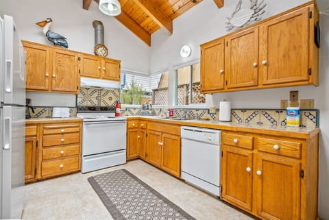 This kitchen is well equipped with everything you need