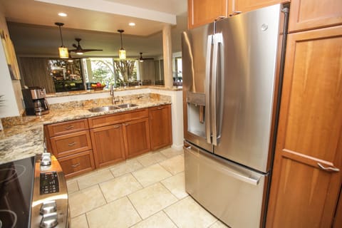 Stainless steel appliances complete your fully stocked kitchen.