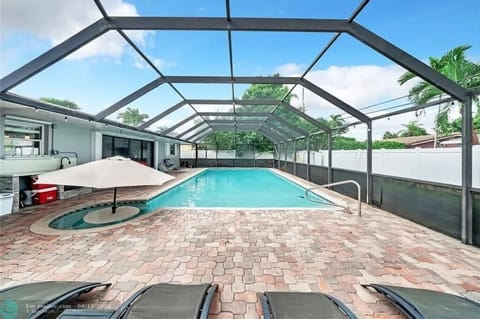 Large heated pool and patio area