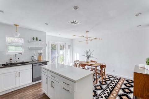 open concept kitchen and dining room