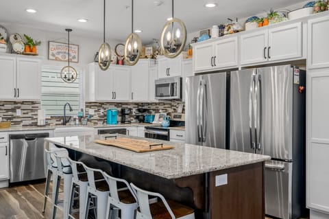 Complete kitchen suite for preparation of meals. Two fridges in the main kitchen.