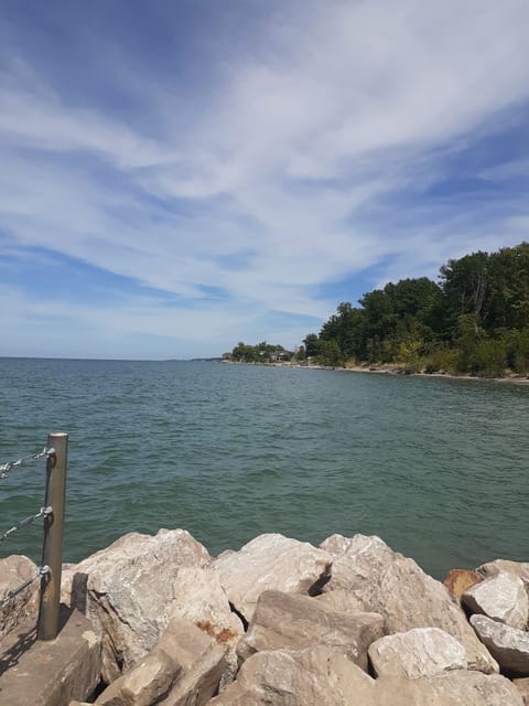 Lake Erie less than a mile. 