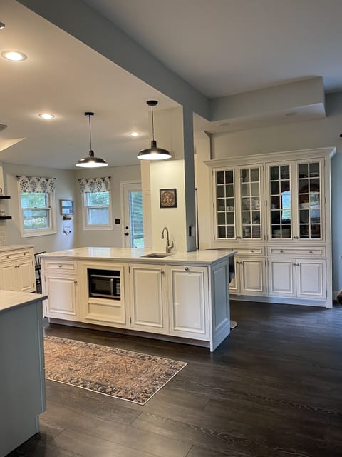 Spacious and well-stocked kitchen