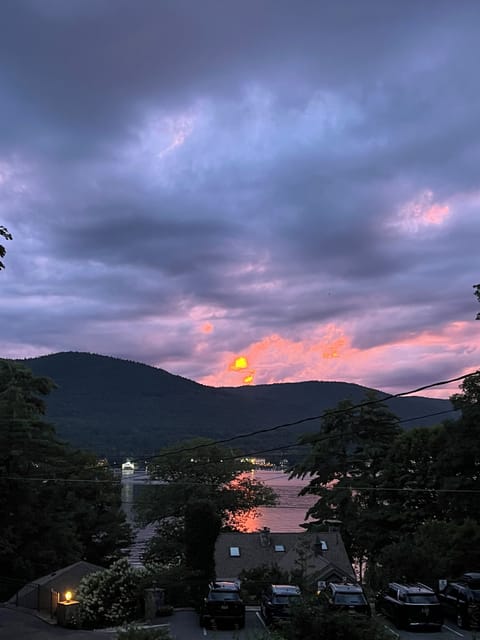 Sunsets are beautiful from our front porch.