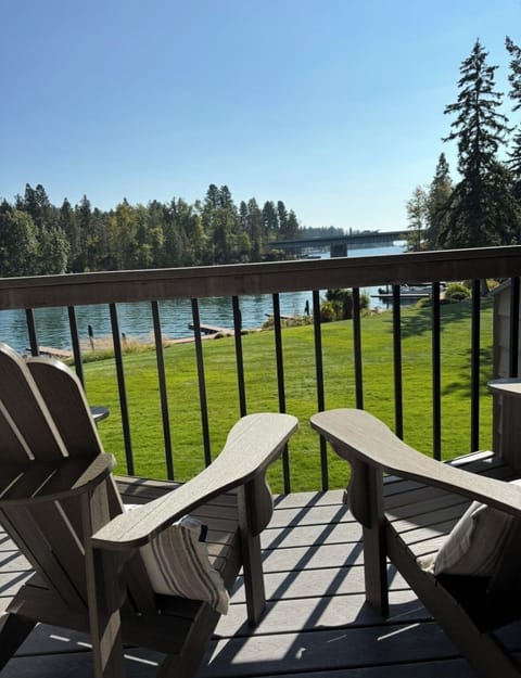 View of Bigfork Bat and Flathead Lake from balcony